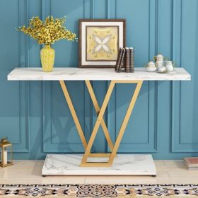 Console Table (42" W x 11" D x 30" H, Metal Frame)