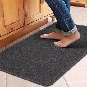 Door Mat (31.5" L x 17.3" W, Black, Non Skid, Washable)