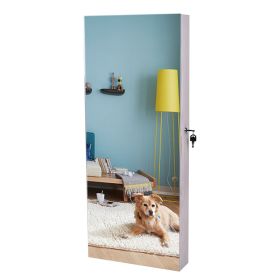 Mirror Cabinet (35.43" L x 14.57" W x 3.94" H, Door Lock, Soft Velvety Interior, High Quality Mirror)